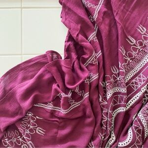 Earthbound Trading Co - Maroon Red Printed Maxi Dress